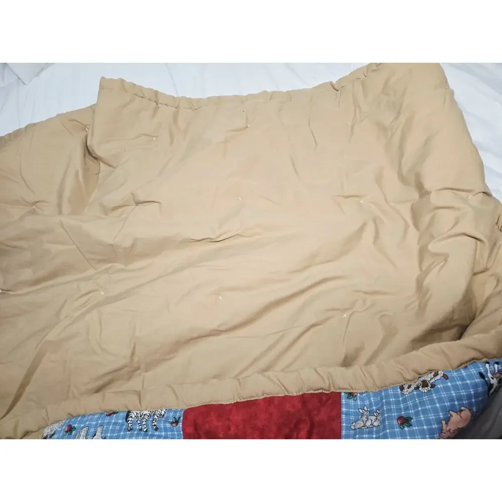 Vtg Handmade Nostalgic Radio Flyer Red Wabon Quilted Cotton Blanquet Comforter